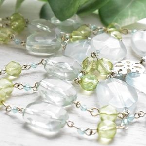 Green and Blue Sea Glass Colors Necklace